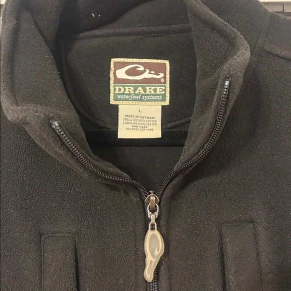 Drake Black Fleece Vest with Logo - Picture 3 of 3